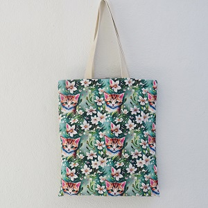 Saco de alças “Gatos e Flores”